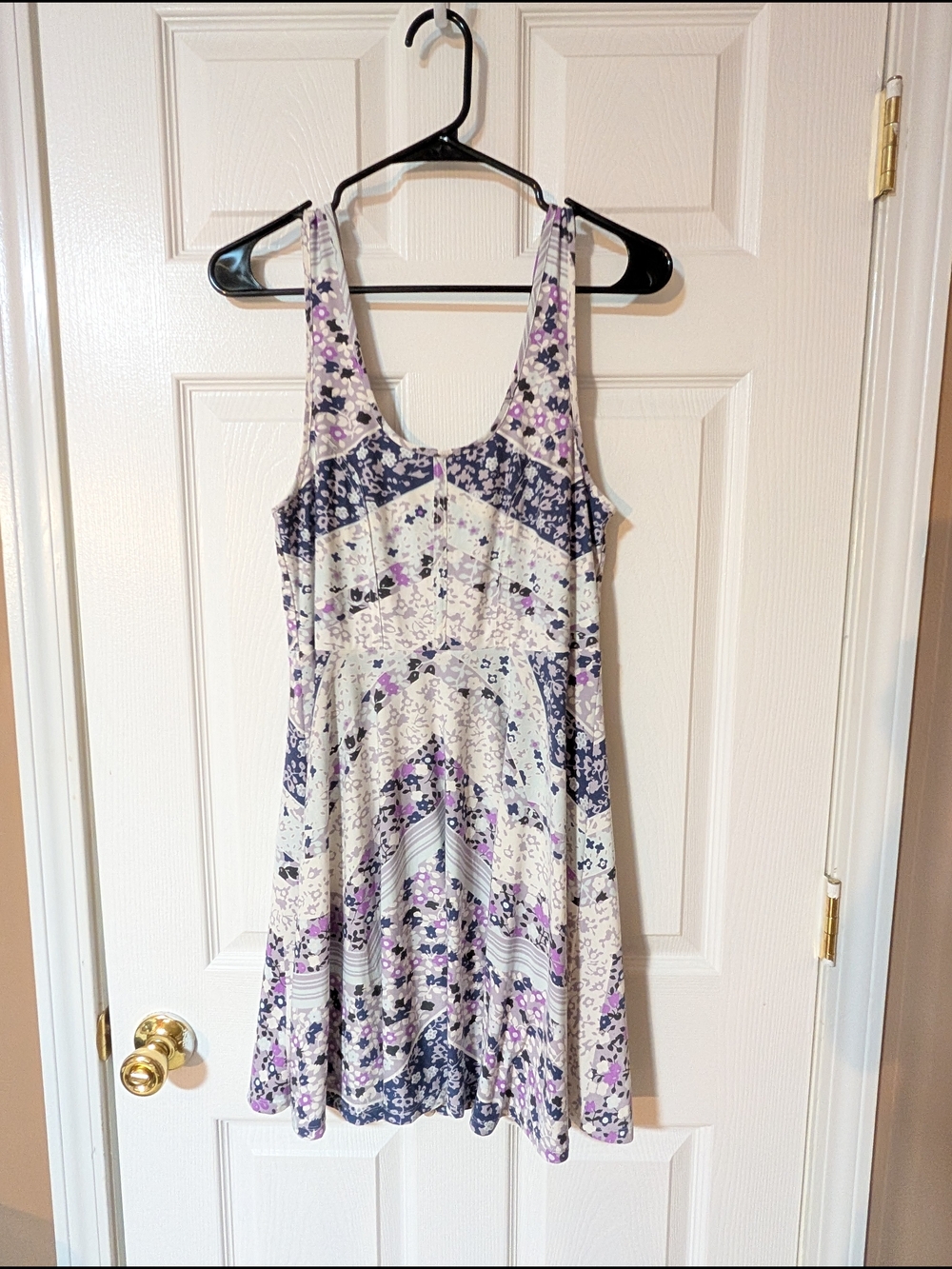 Free People Sleeveless Floral Sundress in Cream, Navy & Purple